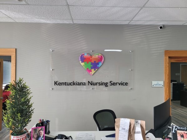 Kentuckiana Nursing Service Acrylic Signs Made by Louisville Custom Signs in Louisville, KY