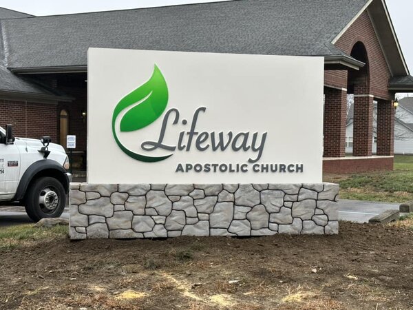 Lifeway Apostolic church Monument Signs Made by Louisville Custom Signs in Louisville, KY